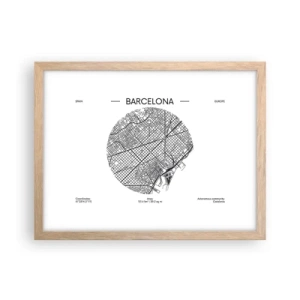 Poster in cornice rovere chiaro - Anatomia di Barcellona - 40x30 cm