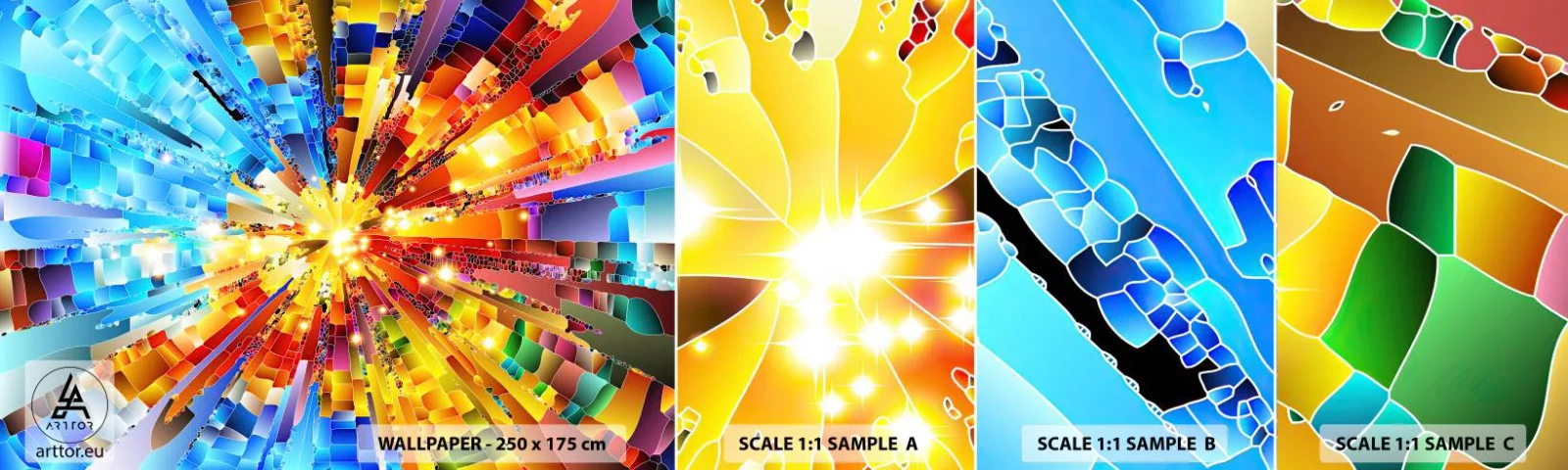 Campione di Fotomurale Adesivo Deluxe Sticker - In medias res - Astrazione, Pezzo, 3D - 100x30 cm