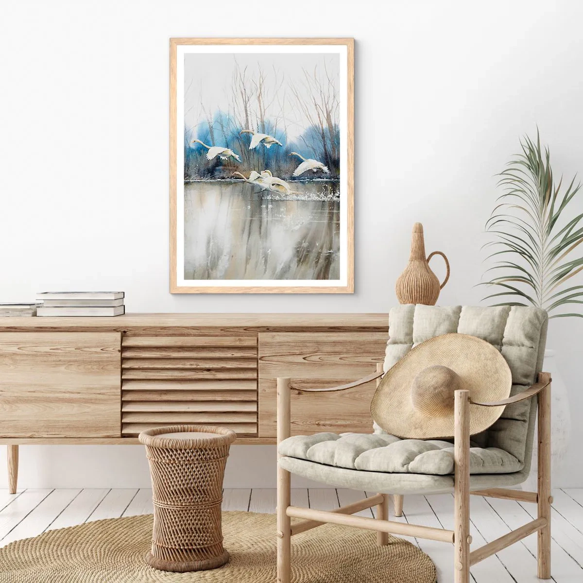 Poster in cornice rovere chiaro - Come la favola dei cigni selvatici - 61x91 cm