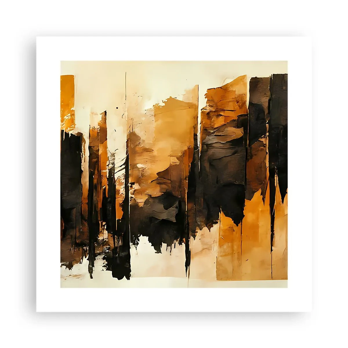 Poster - Armonia di nero e oro - 40x40 cm