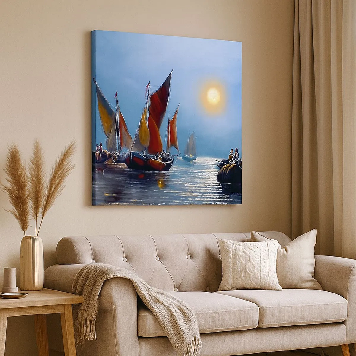 Quadro su tela - Stampe su Tela - Pesca notturna - 30x30 cm