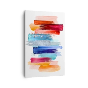 Quadro su tela - Stampe su Tela - Pennellate colorate su sfondo bianco - 80x120cm - In alto e in basso - Decorazione murale moderna per soggiorno e camera da letto ARTTOR