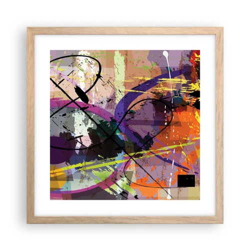 Poster in cornice rovere chiaro - Per la via diritta o tortuosa - 40x40 cm