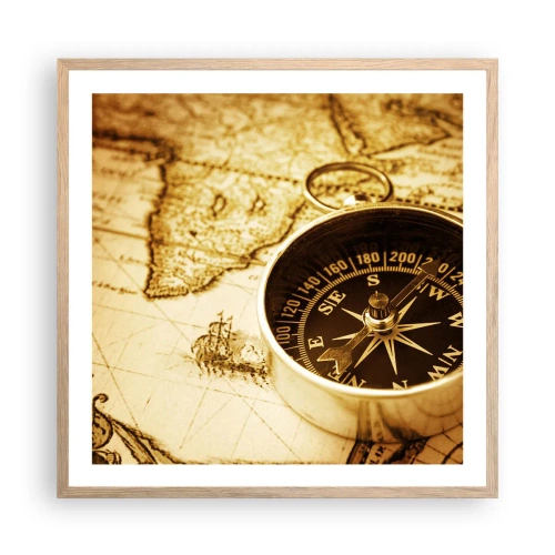 Poster in cornice rovere chiaro - A est o a ovest? - 60x60 cm