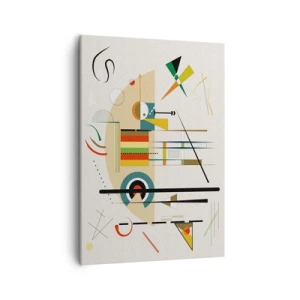 Quadro su tela - Stampe su Tela - Astrazione colorata con forme geometriche - 50x70cm - E il mondo ride - Decorazione murale moderna per soggiorno e camera da letto ARTTOR