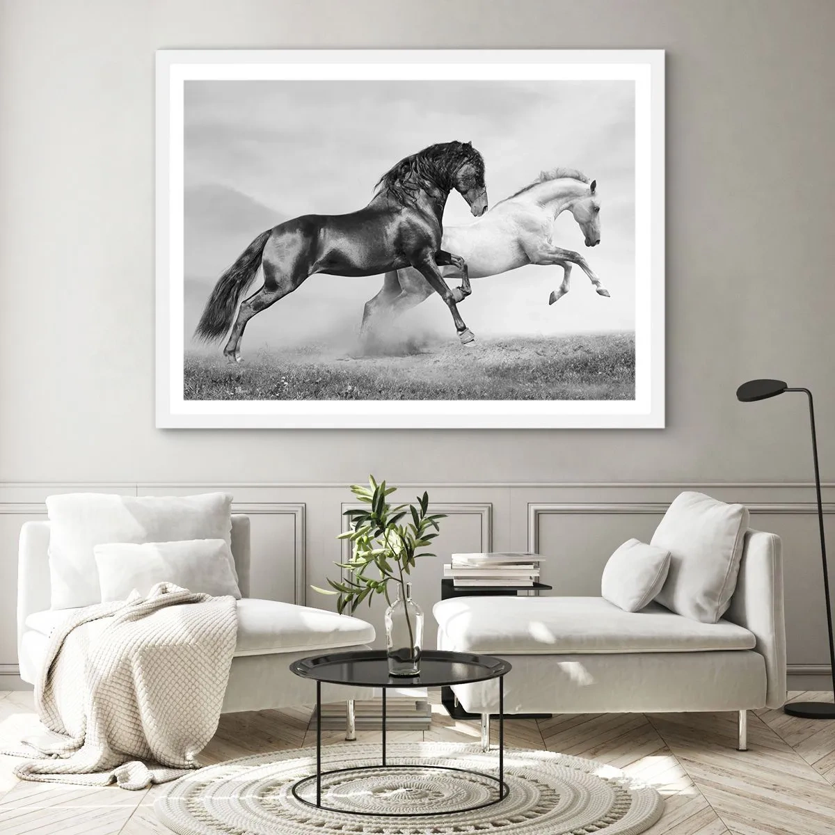 Poster in cornice bianca - Angeli e demoni - 100x70 cm