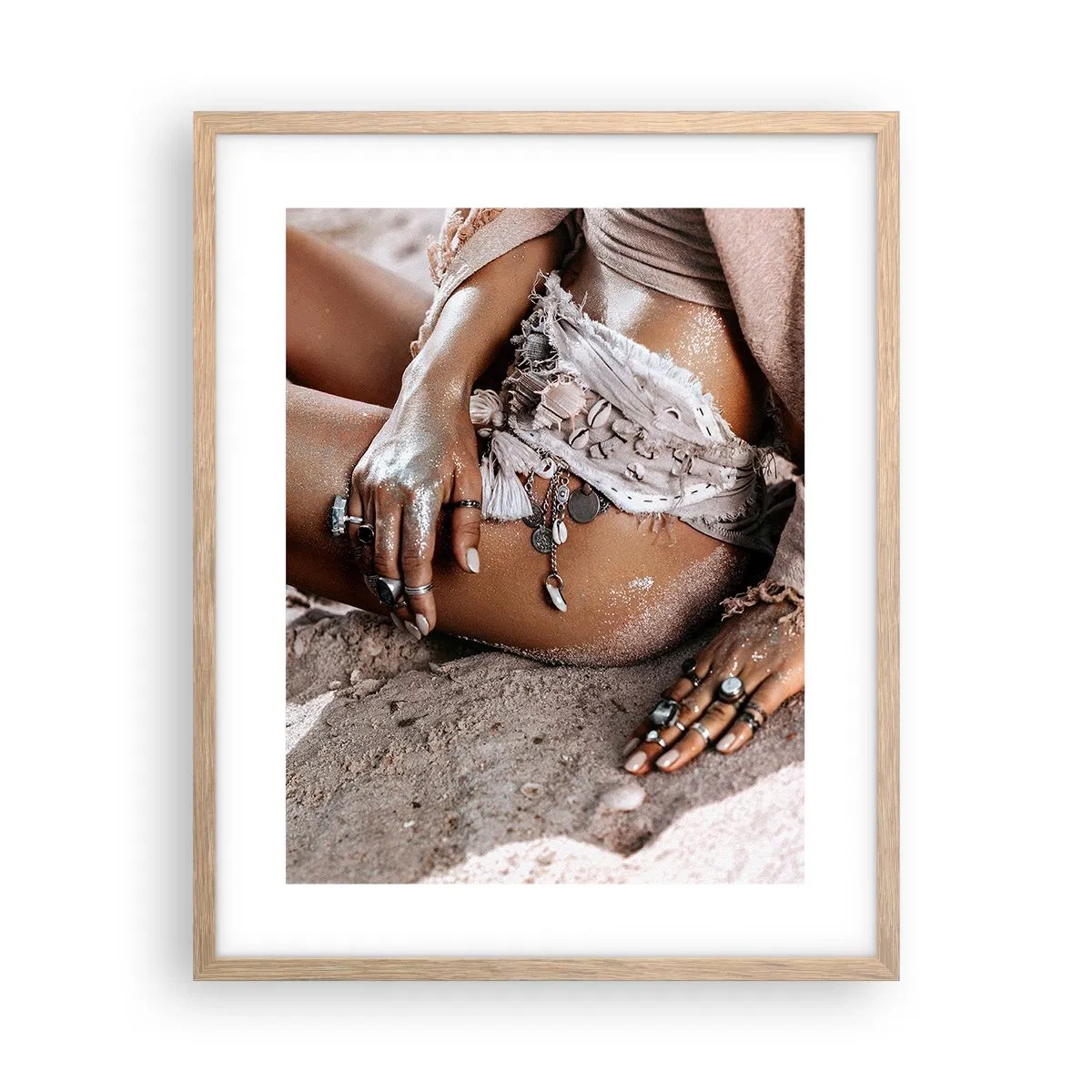 Poster in cornice rovere chiaro - Gettata dalle onde? - 40x50 cm