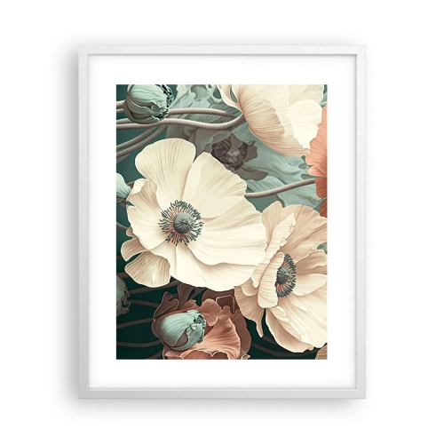 Poster in cornice bianca - Il sussurro dei papaveri - 40x50 cm