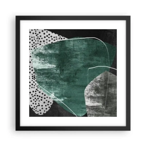 Poster in cornice nera - Astrazione colorata con petalo d'oro - 40x40 cm
