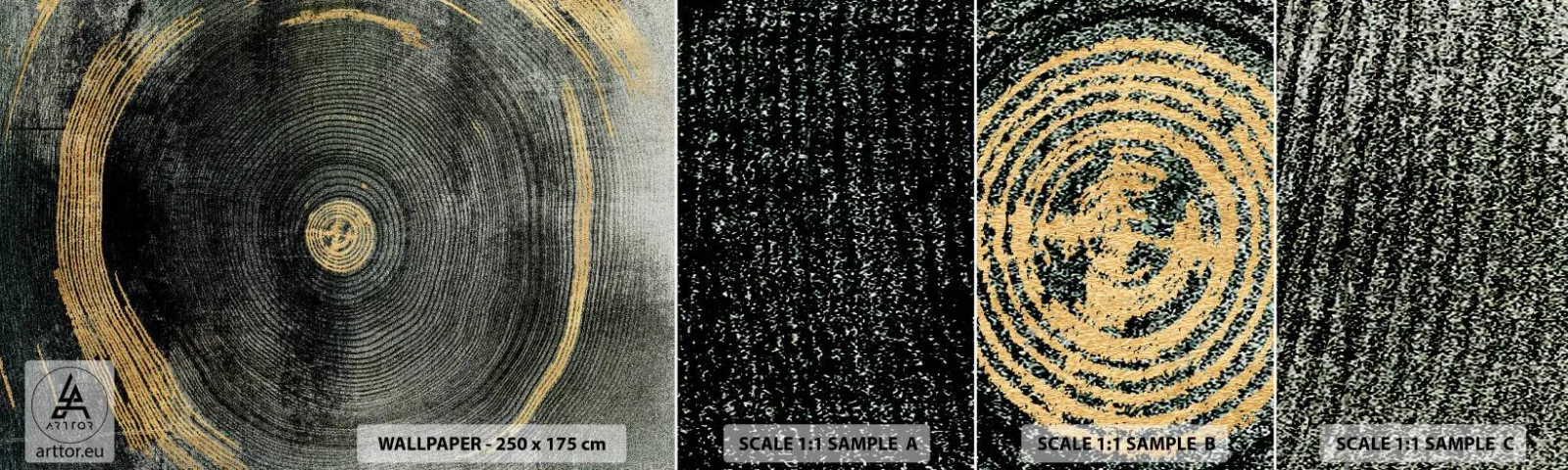 Campione di Fotomurale Adesivo Deluxe Sticker - Cambiamento e persistenza - Buio, Legna, Art Deco - 100x30 cm