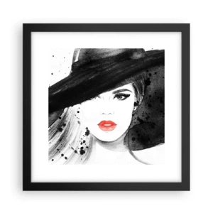 Poster in cornice nera - Donna in nero - 30x30 cm