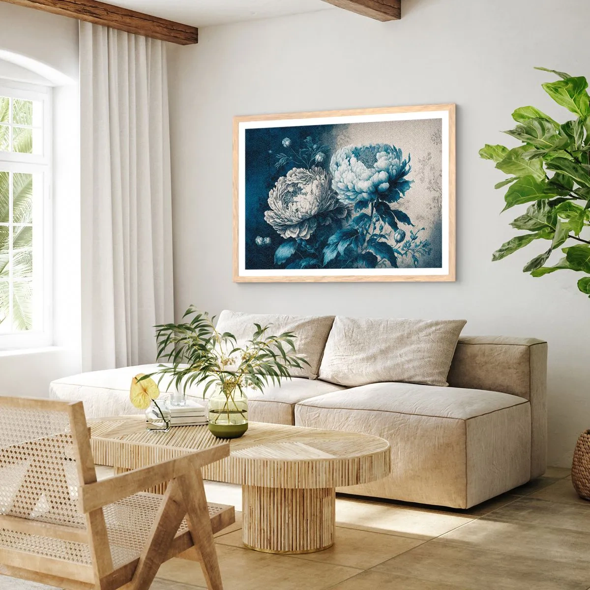 Poster in cornice rovere chiaro - Coppia perfetta - 100x70 cm