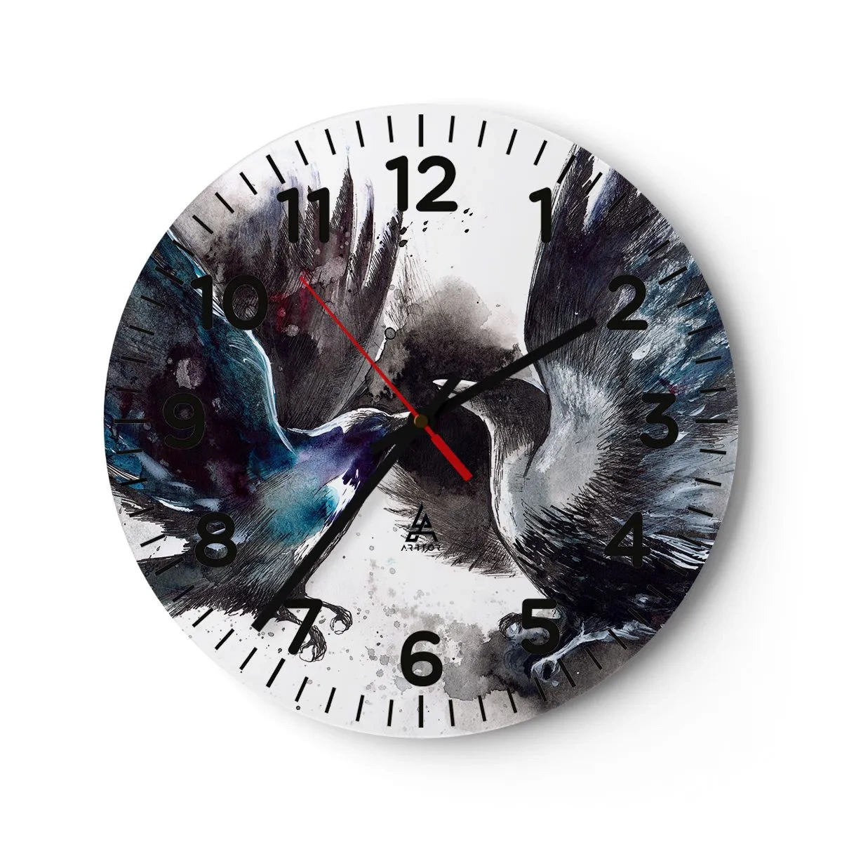 Orologio da parete - Orologio in Vetro - Corvi imperiali - 30x30 cm