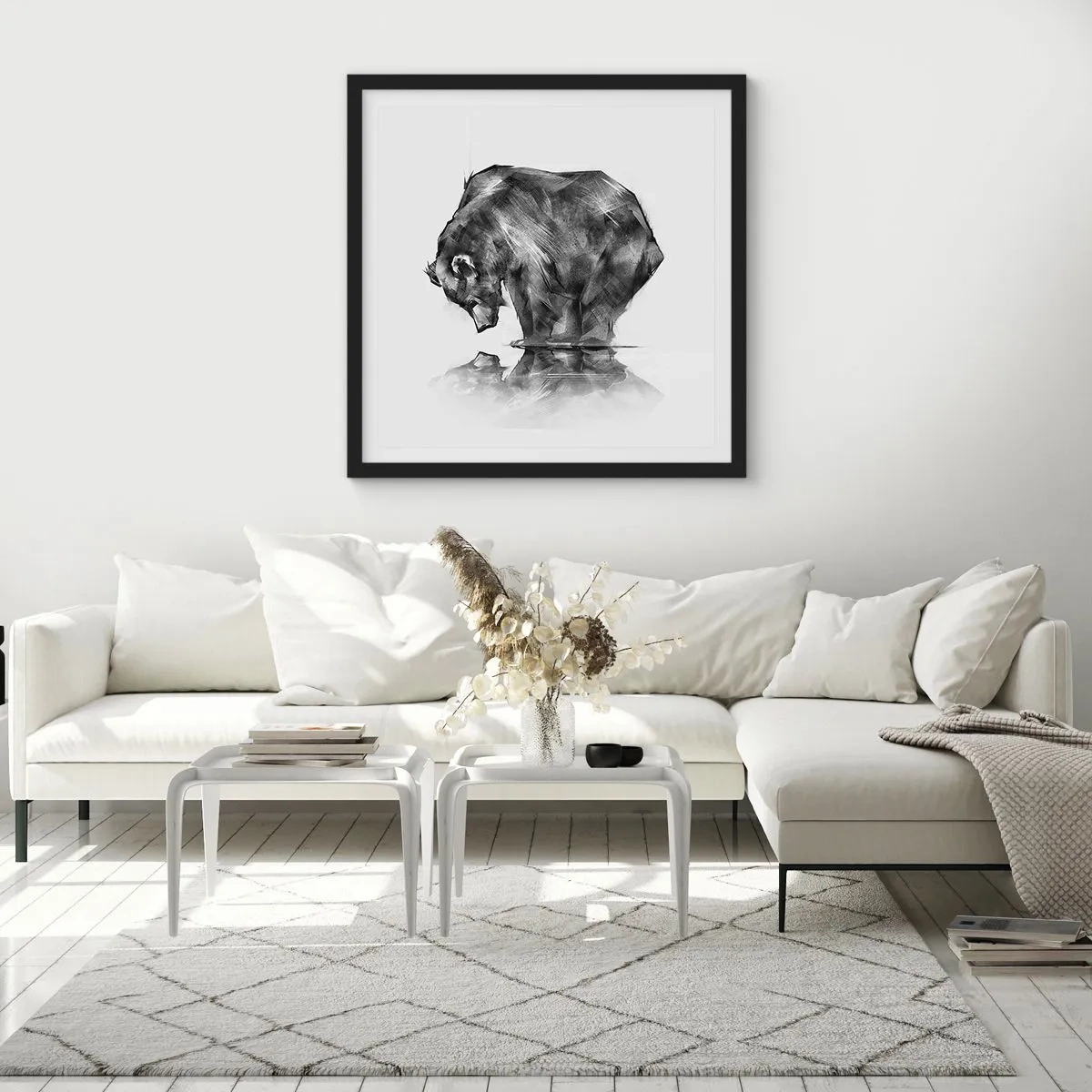 Poster in cornice nera - Fa piacere vedere chi ci è caro - 60x60 cm