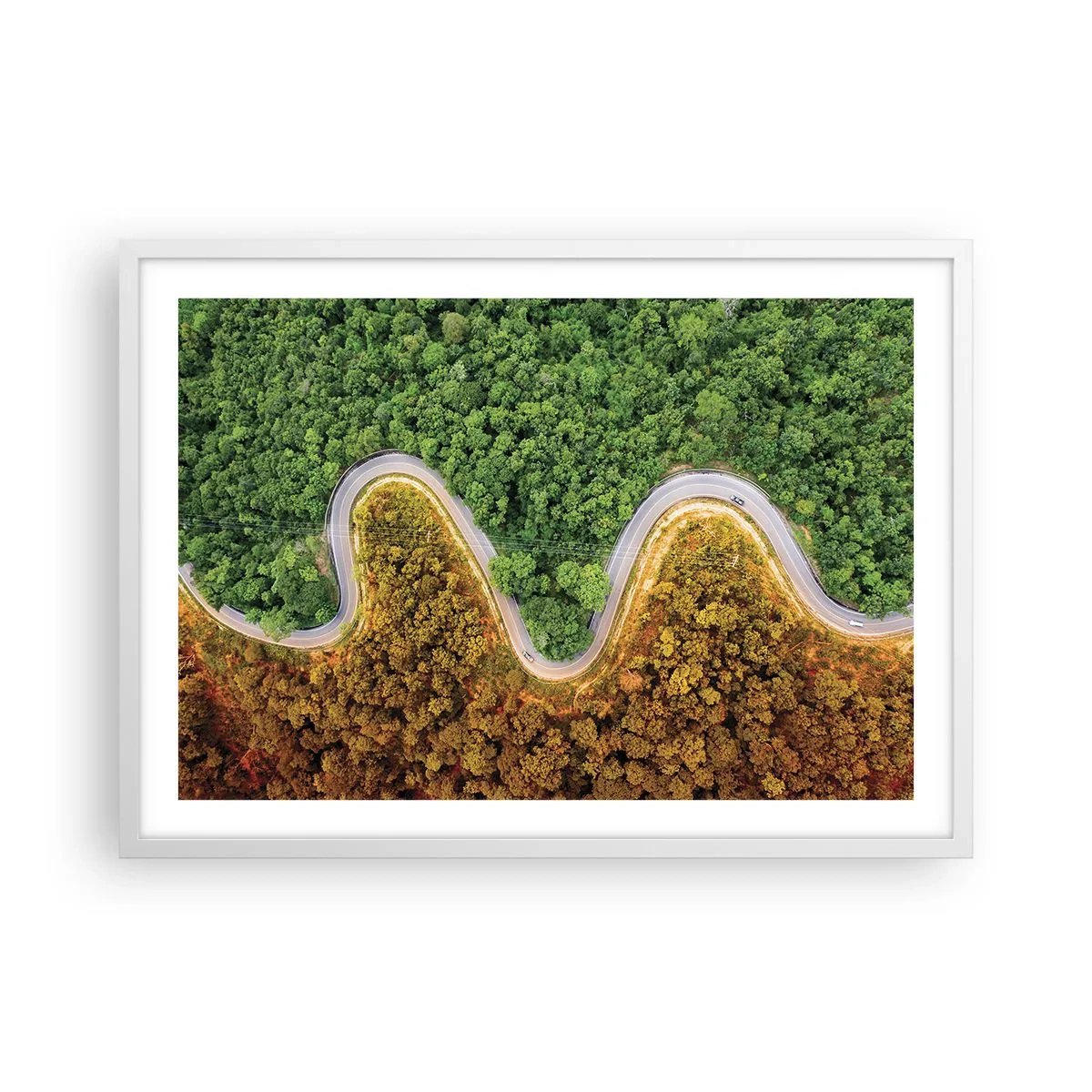 Poster in cornice bianca - Confine e separazione - 70x50 cm