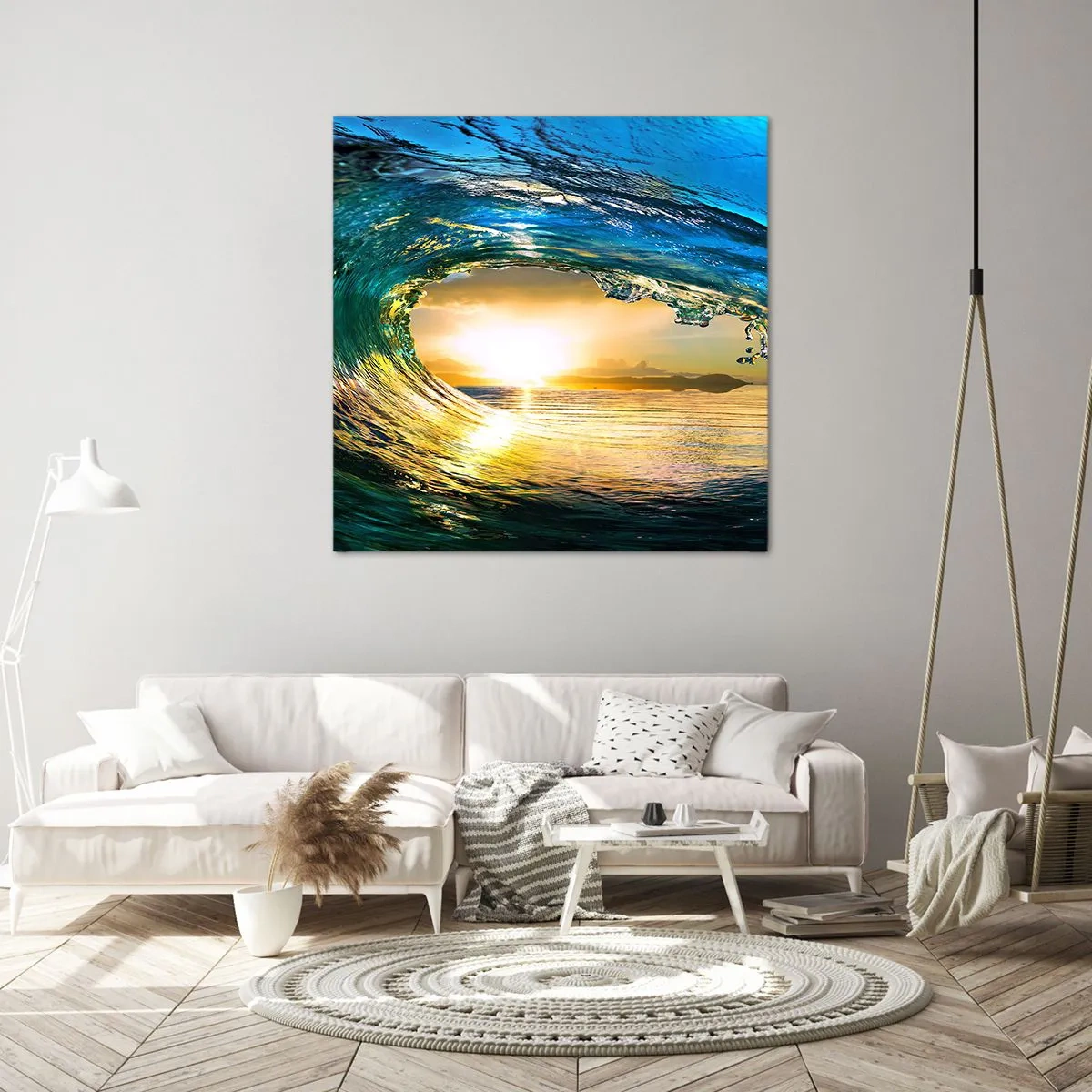 Quadro su tela - Stampe su Tela - Nel cristallo oro e smeraldo - 70x70 cm