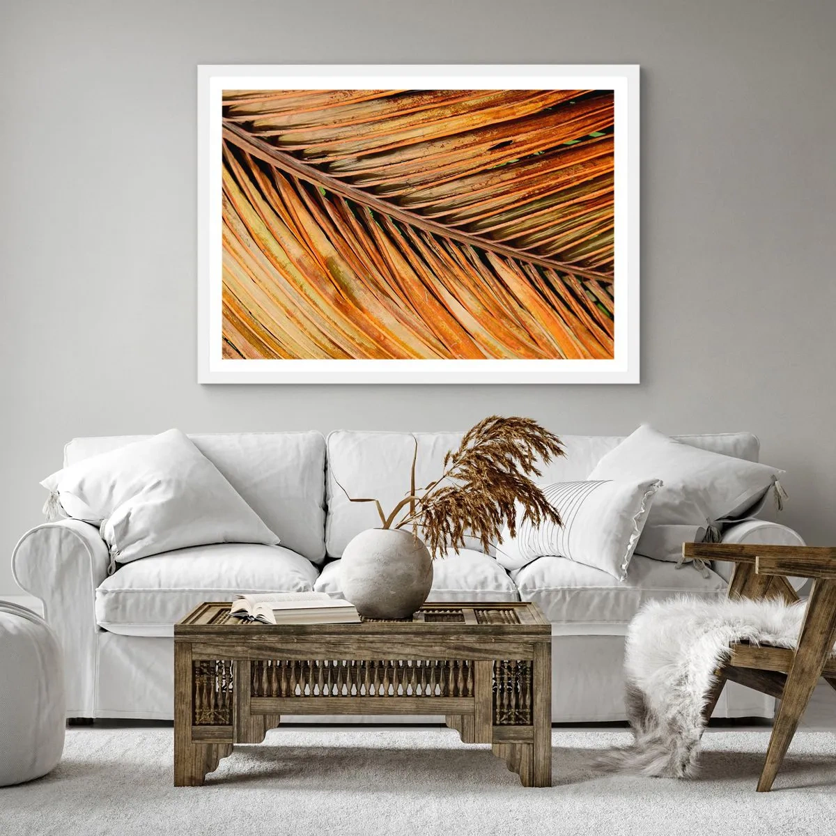 Poster in cornice bianca - Oro di cocco - 40x40 cm