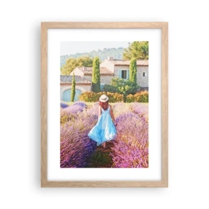 Poster in cornice rovere chiaro - La ragazza nella lavanda - 30x40 cm