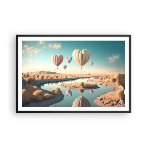 Poster in cornice nera - L'amore permette di volare - 91x61 cm
