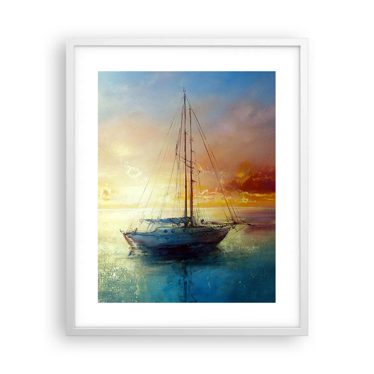 Poster in cornice bianca - Nella baia dorata - 40x50 cm