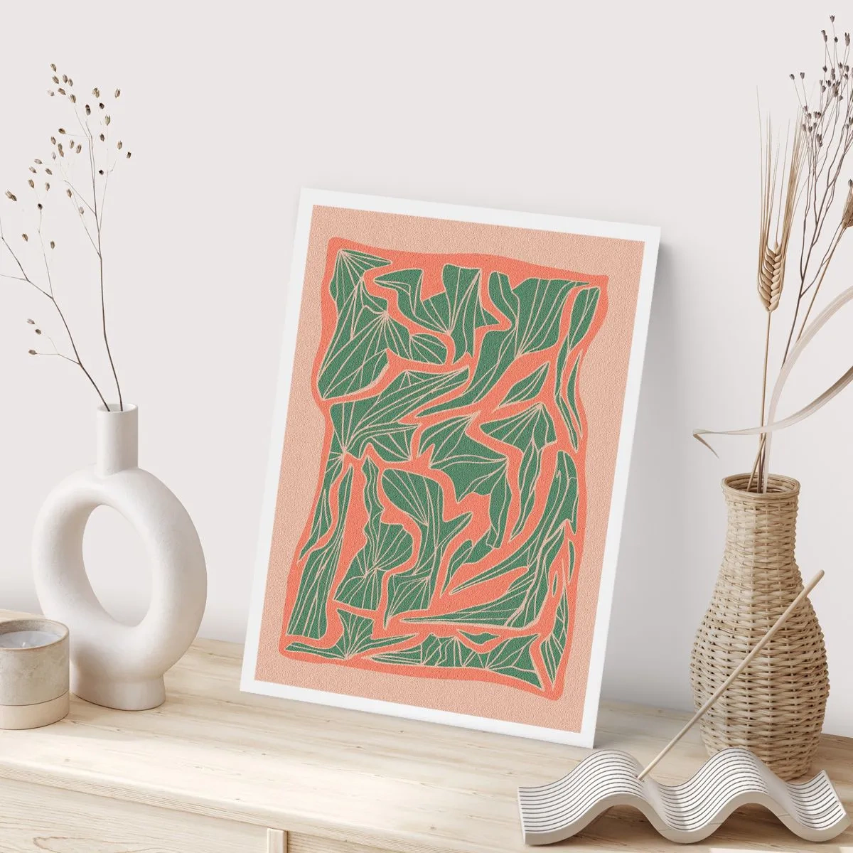 Poster - La lotta tra il corallo e il verde - 70x100 cm