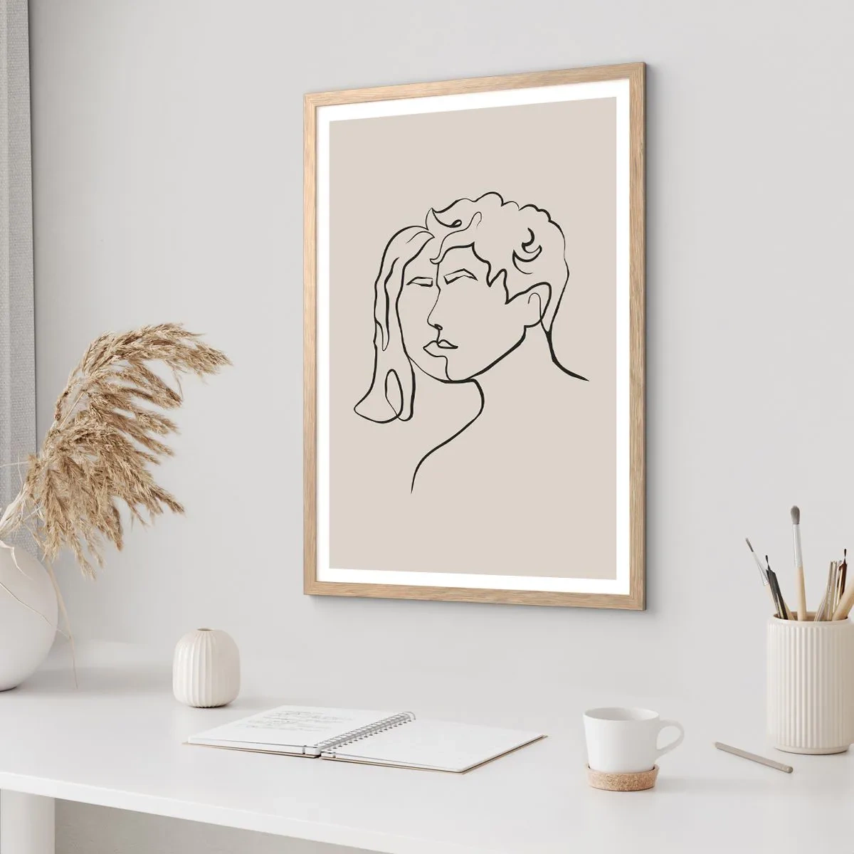 Poster in cornice rovere chiaro - E divennero una cosa sola - 30x40 cm