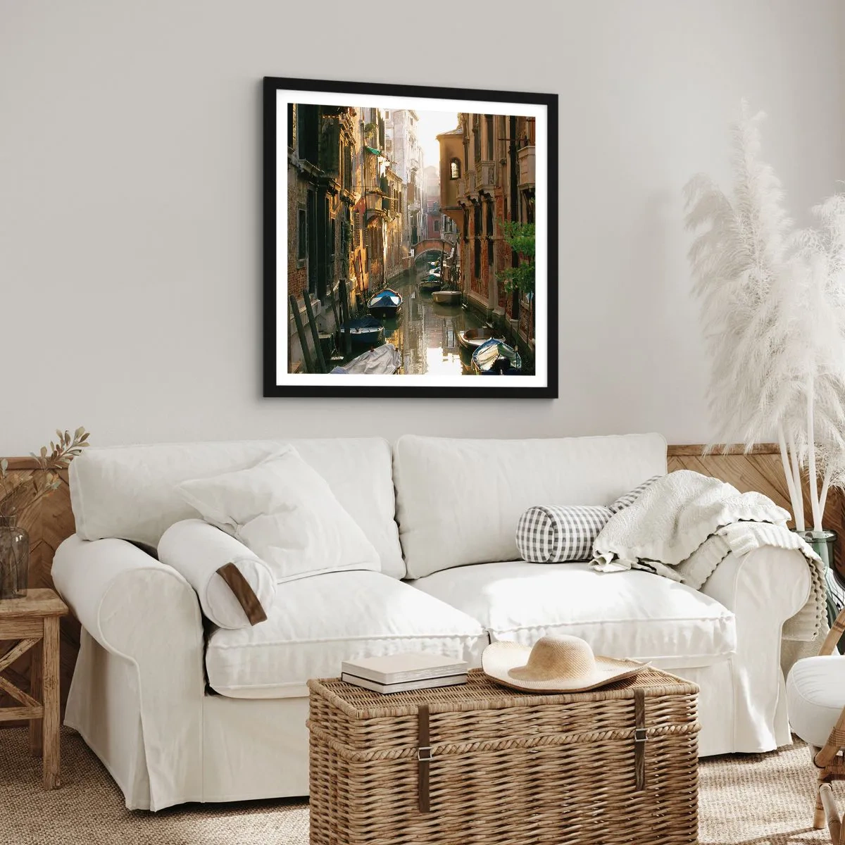 Poster in cornice nera - Un angolo di Venezia - 40x40 cm