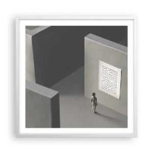 Poster in cornice bianca - Ma dove mi trovo? - 60x60 cm