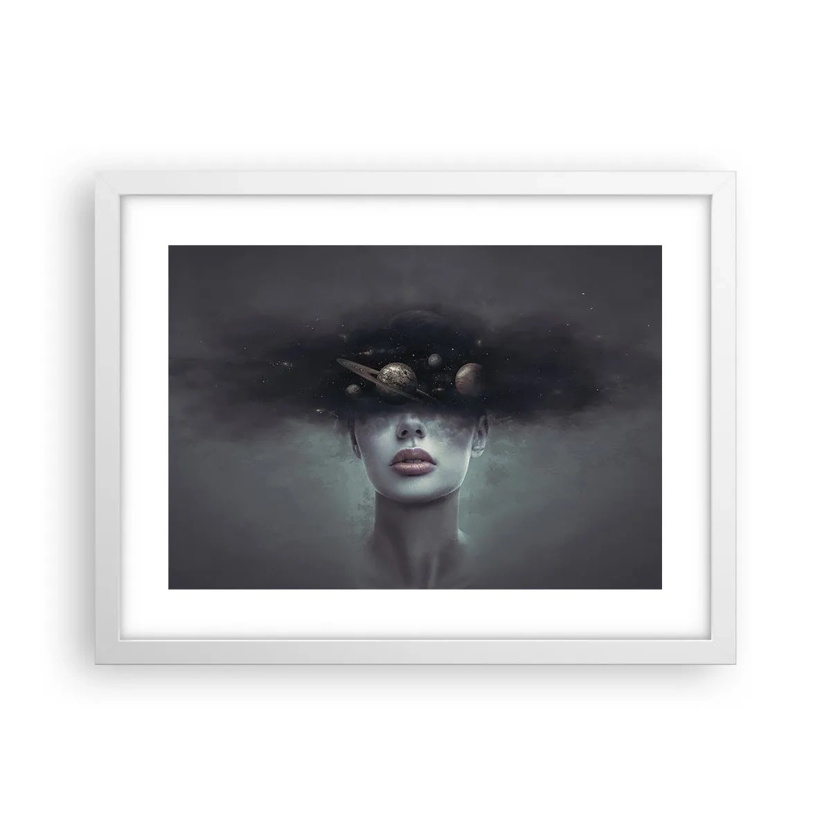 Poster in cornice bianca - E i pianeti folleggiano... - 40x30 cm