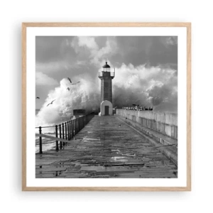 Poster in cornice rovere chiaro - Senza paura - 60x60 cm