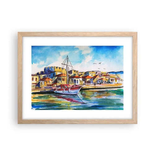 Poster in cornice rovere chiaro - Un colorato pomeriggio - 40x30 cm
