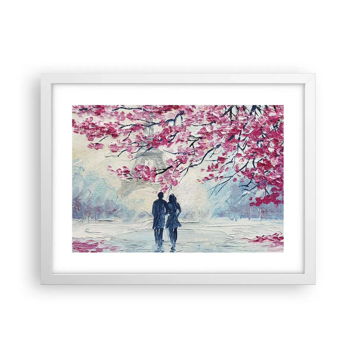 Poster in cornice bianca - Passeggiata romantica - 40x30 cm