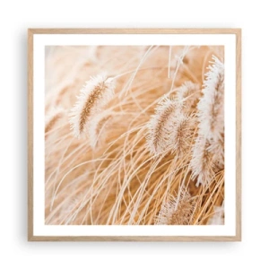 Poster in cornice rovere chiaro - Il fruscio dorato dell'erba - 60x60 cm