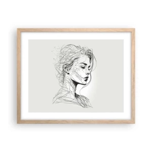 Poster in cornice rovere chiaro - Ritratto pensieroso - 50x40 cm