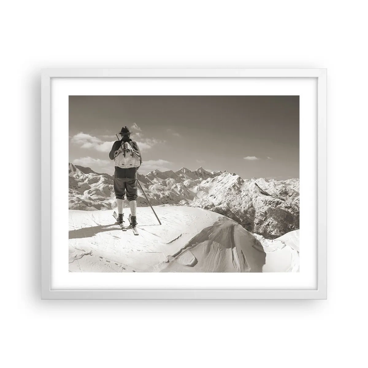 Poster in cornice bianca - E i monti sono immutabili - 50x40 cm