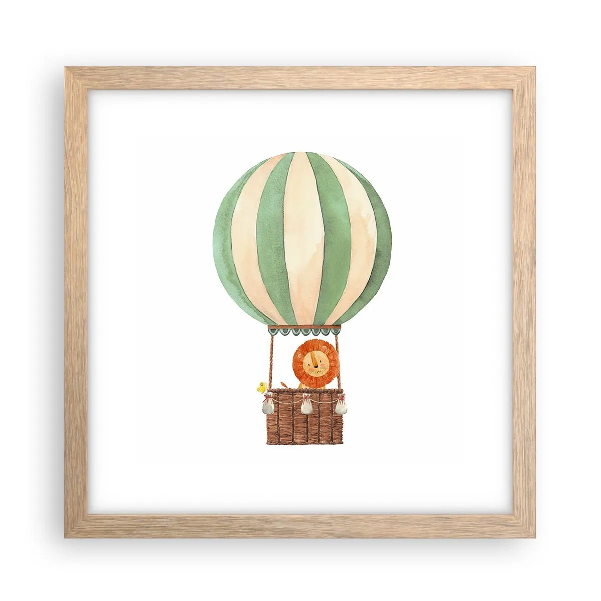 Poster in cornice rovere chiaro - I viaggi del leone - 30x30 cm