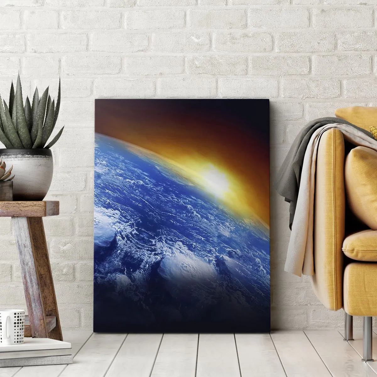 Quadro su tela - Stampe su Tela - L'alba sul pianeta azzurro - 45x80 cm