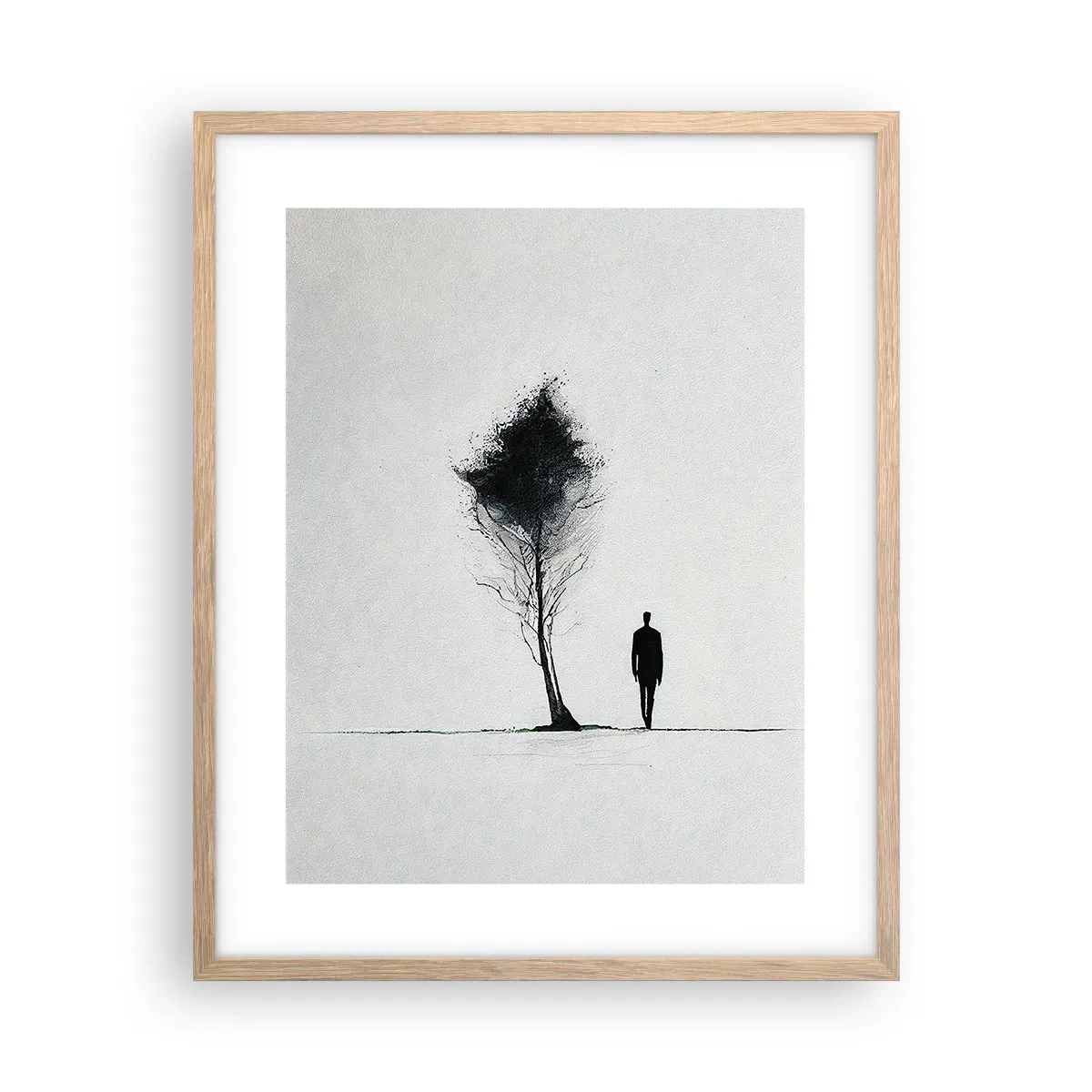 Poster in cornice rovere chiaro - Tutti viaggiamo  - 40x50 cm