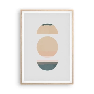 Poster in cornice rovere chiaro - Un cerchio dopo l'altro - 70x100 cm