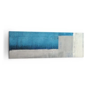 Quadro su tela - Stampe su Tela - Una composizione astratta con sfumature di blu, grigio e bianco. - 160x50cm - Composizione poetica in grigio e blu - Decorazione murale moderna per soggiorno e camera da letto ARTTOR