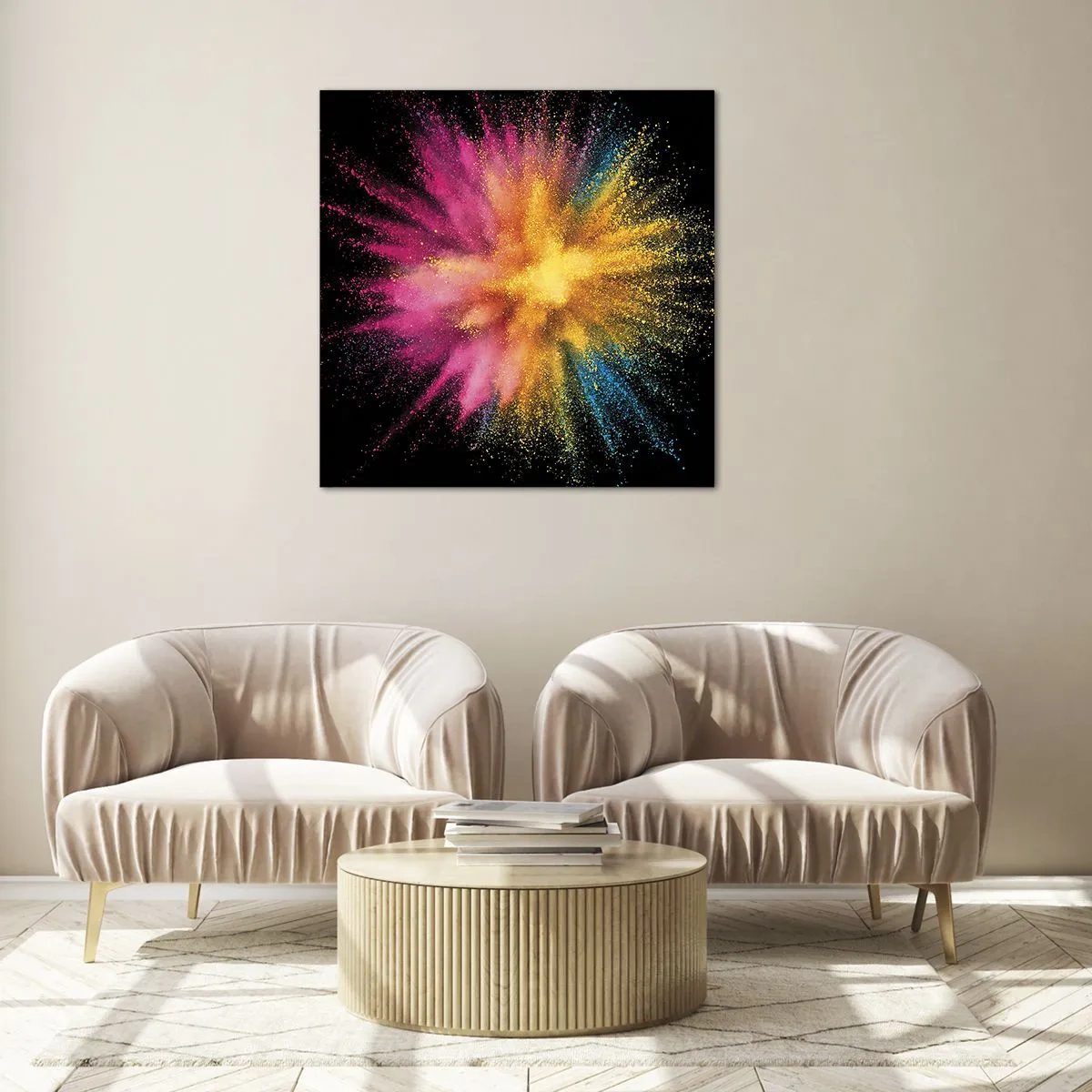 Quadro su vetro - La nascita dei colori - 60x60 cm