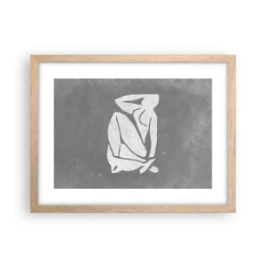 Poster in cornice rovere chiaro - Pensierosa - 40x30 cm