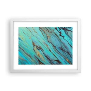 Poster in cornice bianca - Marea turchese - 40x30 cm