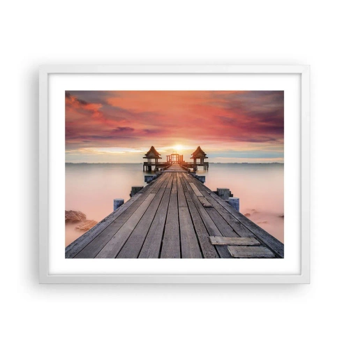 Poster in cornice bianca - Tramonto d'oriente - 50x40 cm