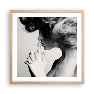 Poster in cornice rovere chiaro - Ascoltando se stessa - 50x50 cm