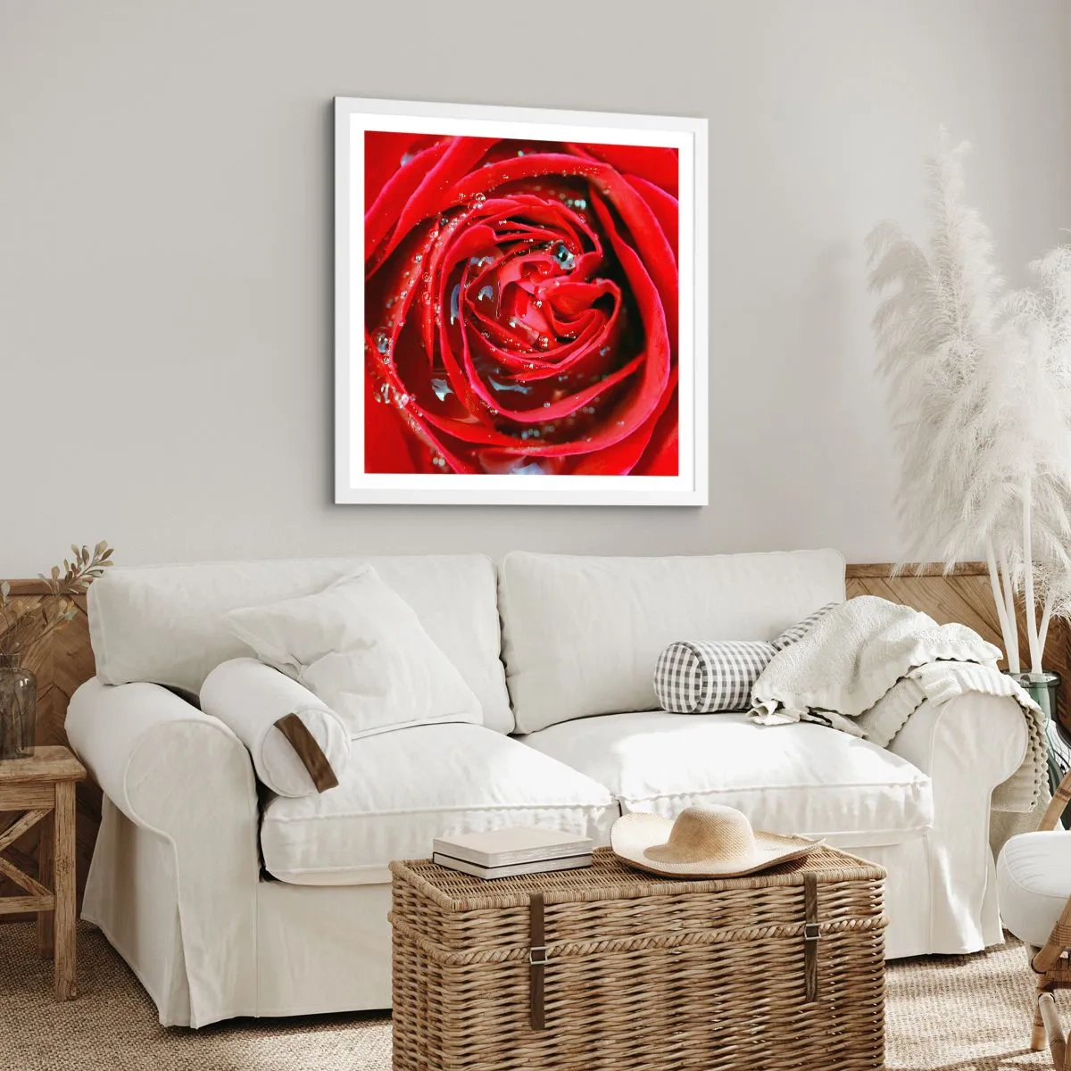 Poster in cornice bianca - Nelle gocce della rugiada - 40x40 cm