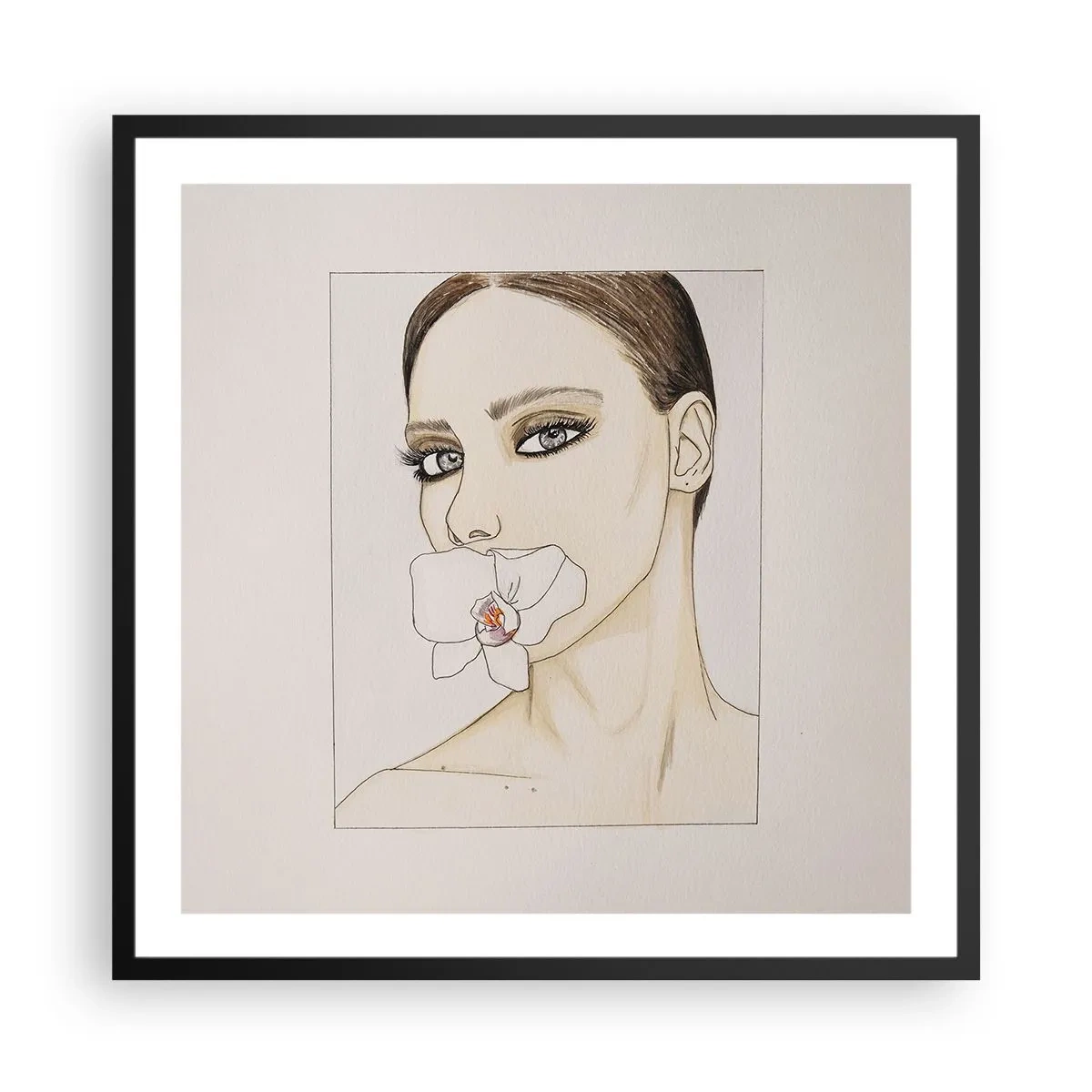 Poster in cornice nera - Simbolo di eleganza e bellezza - 60x60 cm