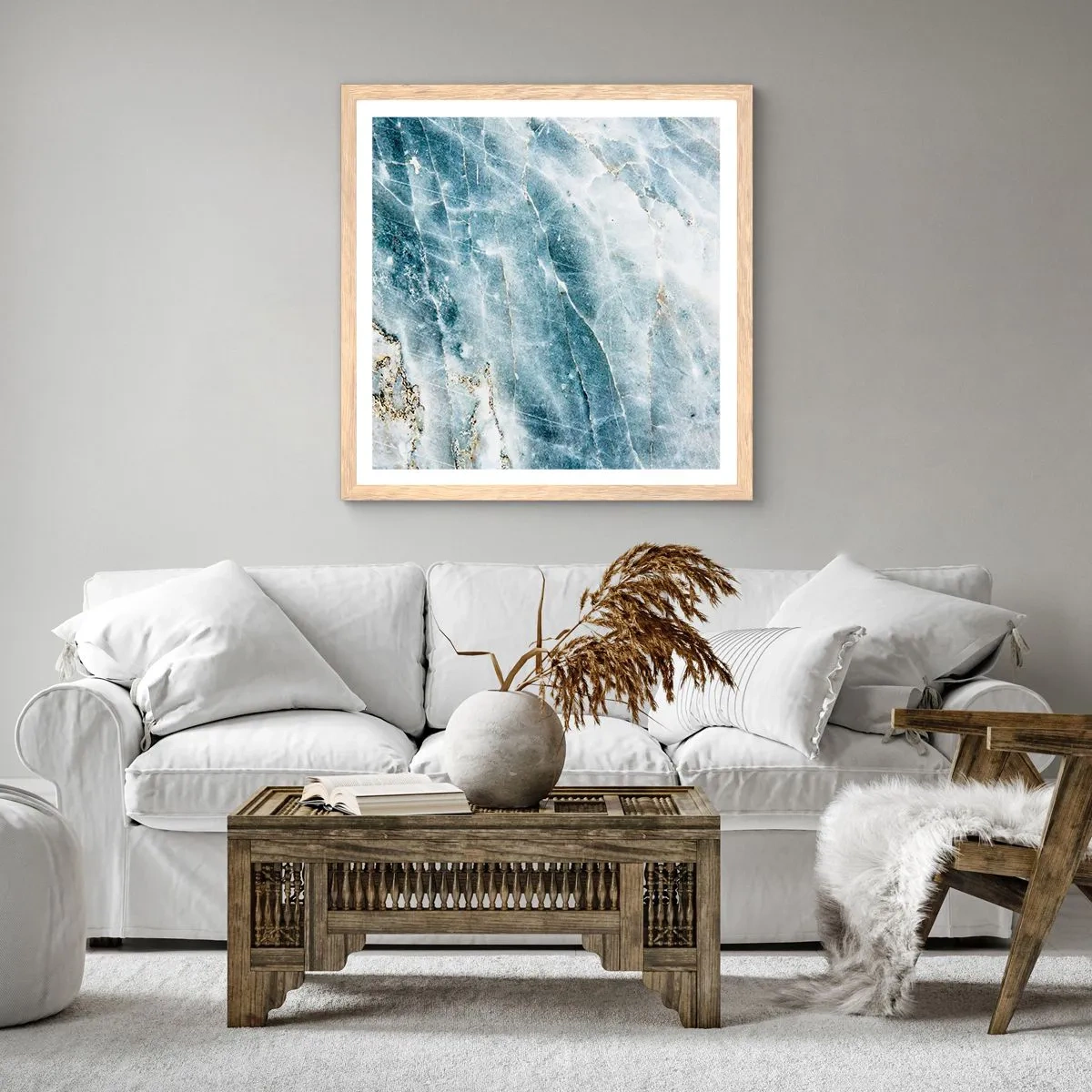 Poster in cornice rovere chiaro - Mondo di ghiaccio - 40x40 cm