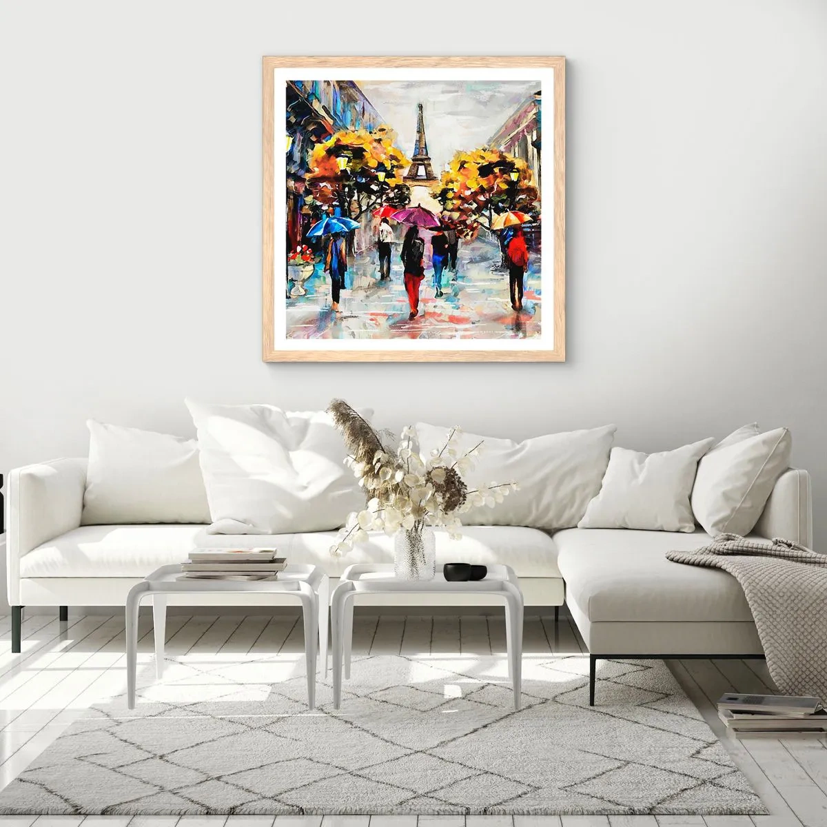 Poster in cornice rovere chiaro - Bella soprattutto d'autunno - 40x40 cm