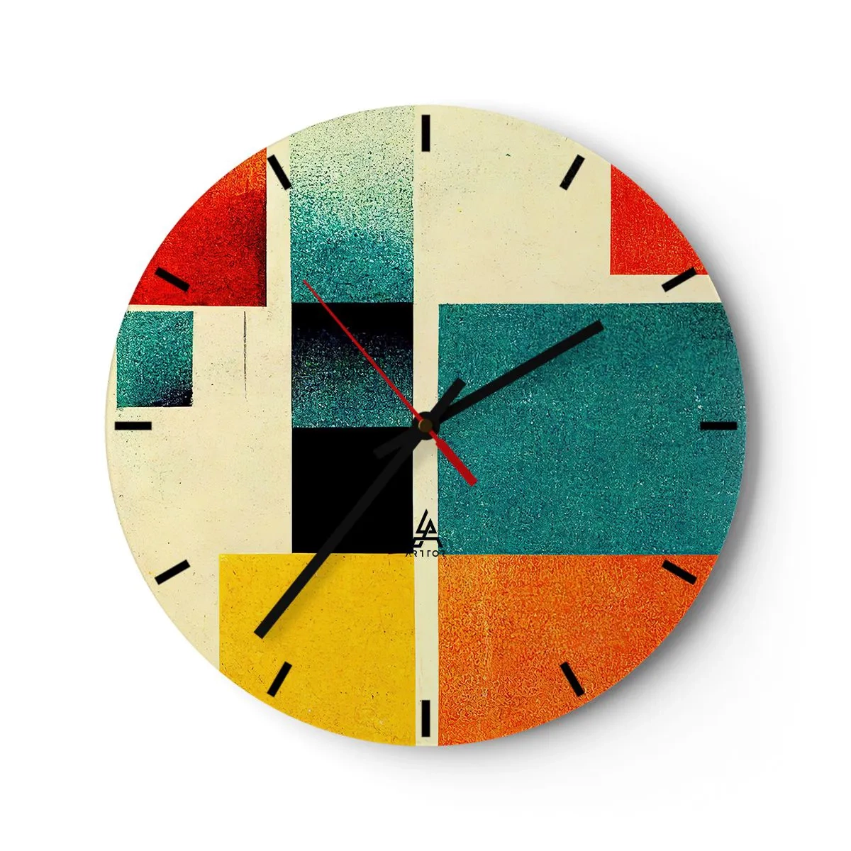 Orologio da parete - Orologio in Vetro - Astrazione geometrica: energia buona - 40x40 cm